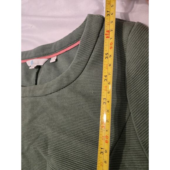Boden Ottoman Dress Sz 8 R Sheath Ribbed knit light Green Sage Pockets Preppy - Picture 9 of 9